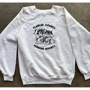 Vintage 90s Crewneck Sweatshirt Flagler County Humane Society Retro Cottage Boho